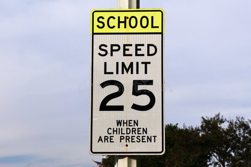 School Zone Speed Limit 25 Sign royalty free stock photos