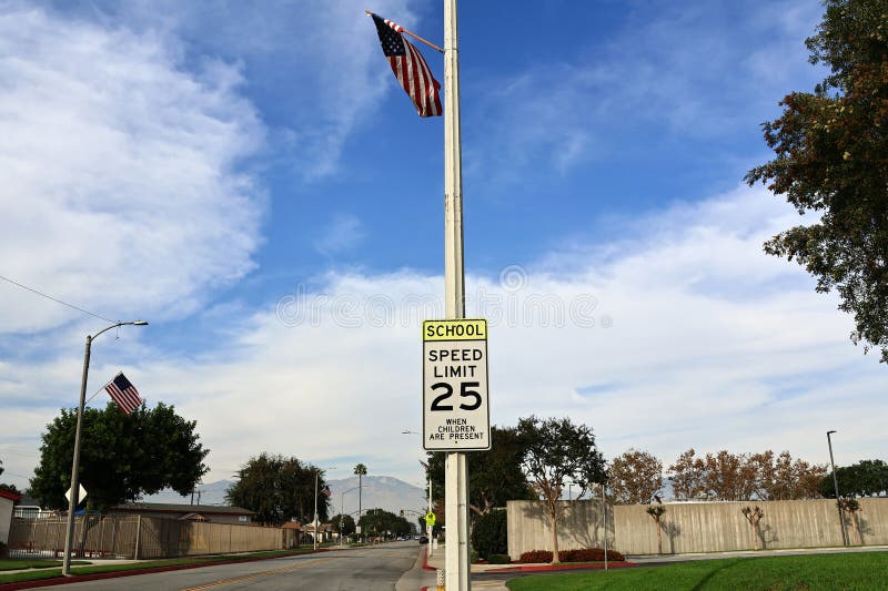 School Zone Speed Limit 25 Sign stock image