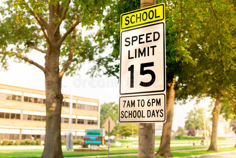School Zone Speed Limit Sign royalty free stock photo