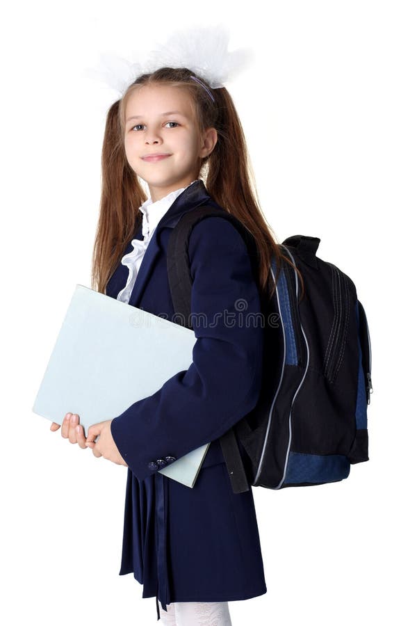 Schoolgirl with backpack