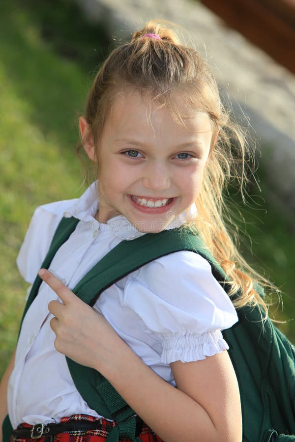 Schoolgirl stock image. Image of back, backpack, student - 33528071