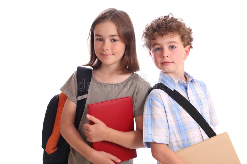 Download Schoolgirl and Schoolboy stock image. Image of notebook - 2681833
