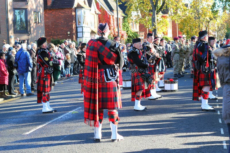 Schottisches Dudelsackband in den Kilts. stockbild Schottisches Dudelsackband in den Kilts. stockbild