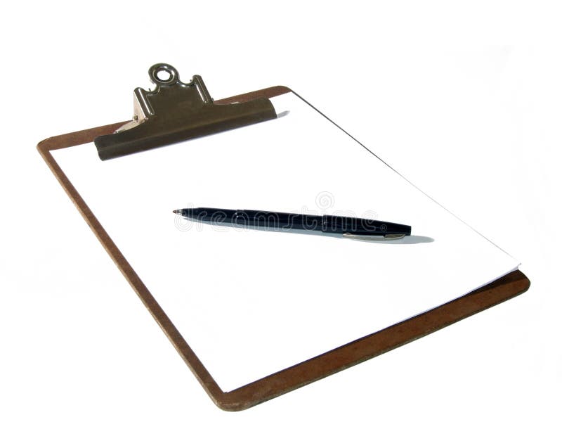 Clipboard with blank paper and Pen. Clipboard with blank paper and Pen