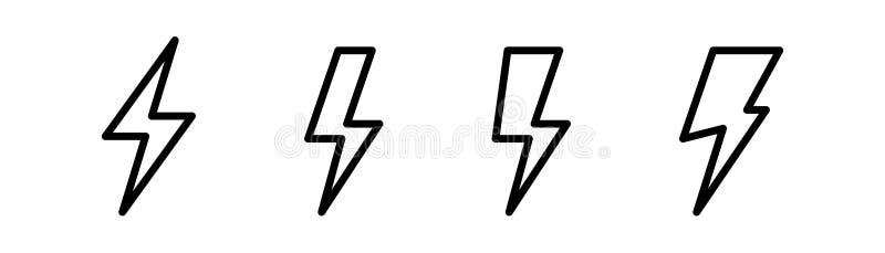 Schraubensymbol. Blitzsymbol. Blitzzeichen. Umrisssymbol. lizenzfreie abbildung.