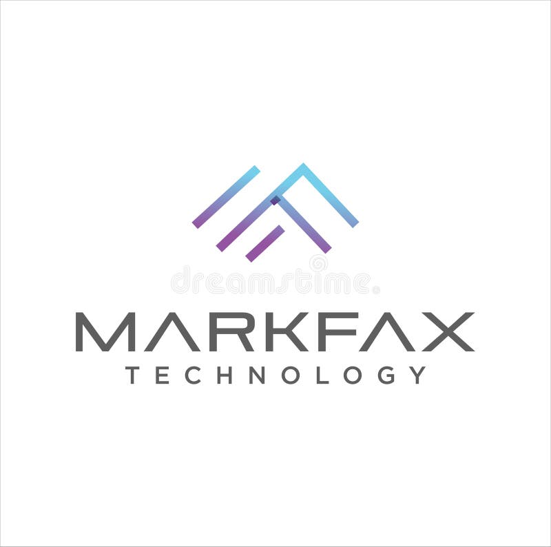 Schreiben M F Tech Logo Line Template Design Vector auf Lager Anfangsf M Logo Icon Einfaches Alphabet MF Logo Design lizenzfreie abbildung