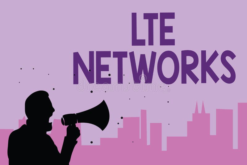 Schreibensanmerkung, die Lte-Netze zeigt Zur Schau stellende schnellste Network Connection des Geschäftsfotos verfügbar für draht vektor abbildung