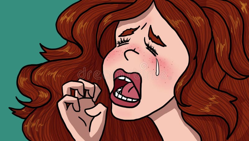 Girl crying, Girl suffering illustration. Girl crying, Girl suffering illustration