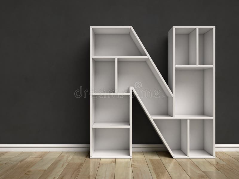 Schriftart 3d-Rendering-Buchstabe n vektor abbildung