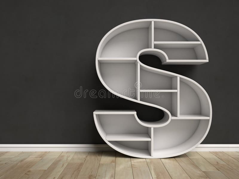 Schriftart 3D-Rendering-Buchstaben s vektor abbildung