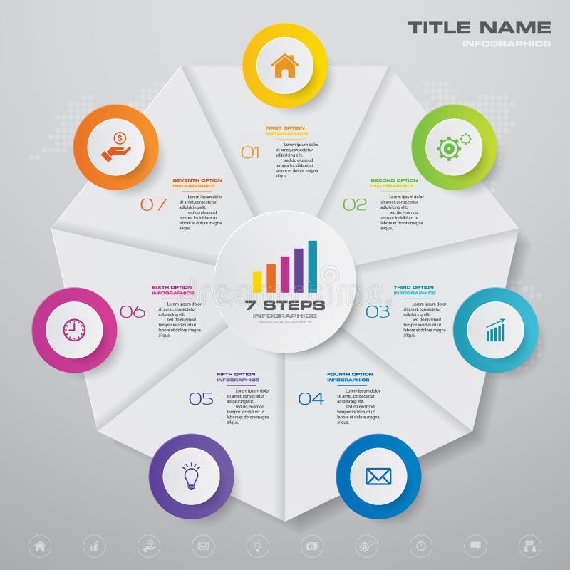 7 Schritte fahren Diagramm infographics Elemente für Datendarstellung rad stock abbildung 7 Schritte fahren Diagramm infographics Elemente für Datendarstellung rad stock abbildung
