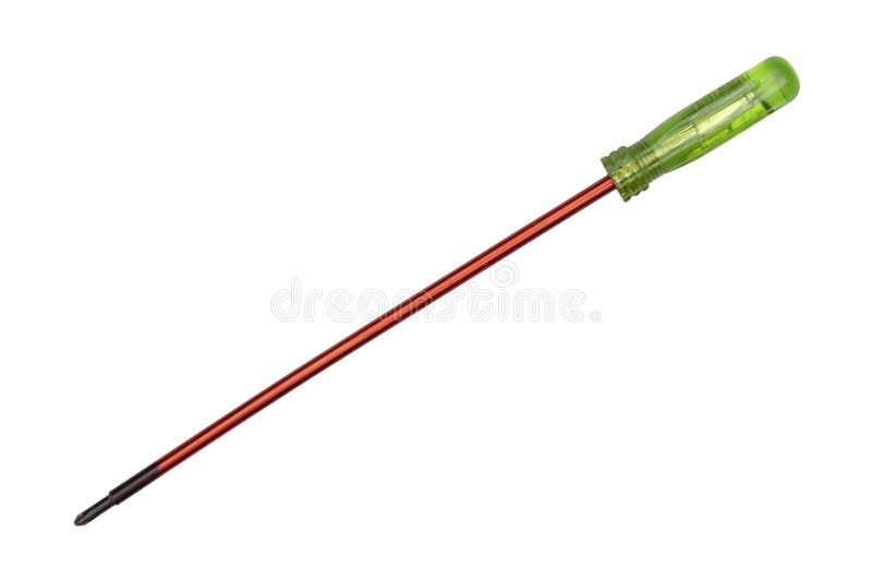 Schroevendraaier geïsoleerd op witte achtergrond het knippen wegen royalty-vrije stock foto's