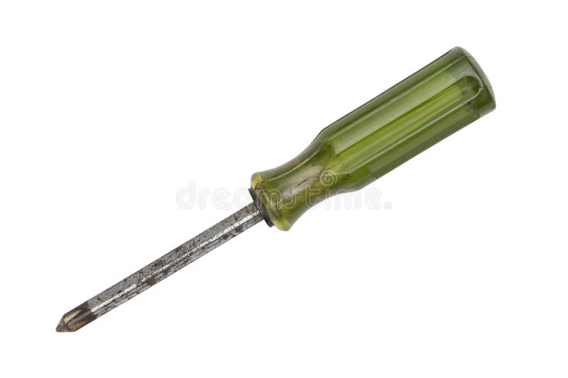 Schroevendraaier geïsoleerd op witte achtergrond het knippen wegen stock fotografie