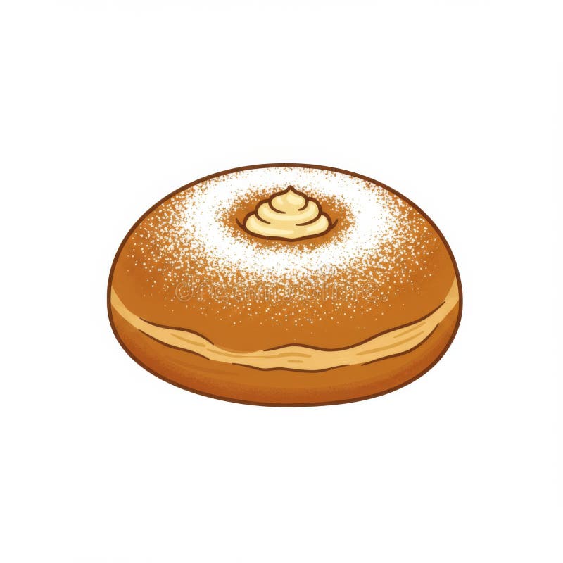 Schroomvulling Donut met poedersuiker vector illustratie