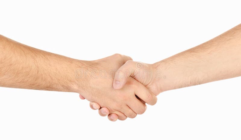 Schuddend handen van twee mannelijke geïsoleerden mensen stock fotografie Schuddend handen van twee mannelijke geïsoleerden mensen stock fotografie