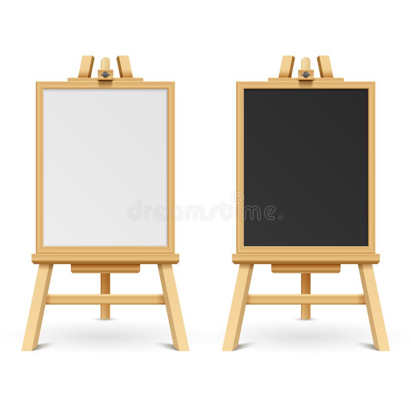 Schulen Sie leere Schwarzweiss-Bretter auf Gestellvektorillustration stock abbildung Schulen Sie leere Schwarzweiss-Bretter auf Gestellvektorillustration stock abbildung