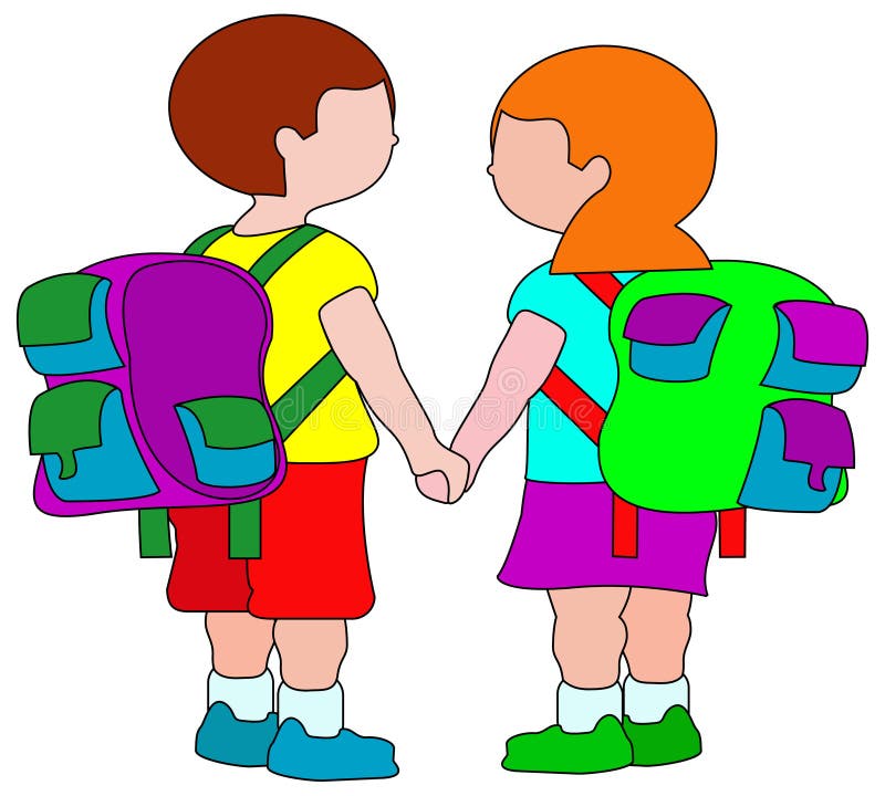 Schulkinder stock abbildung. Illustration von clip, kultur - 2917494