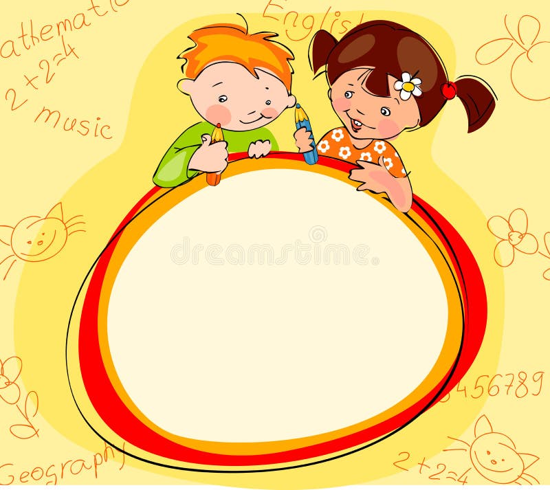 Schulkinder vektor abbildung. Illustration von zeichnung - 32952203