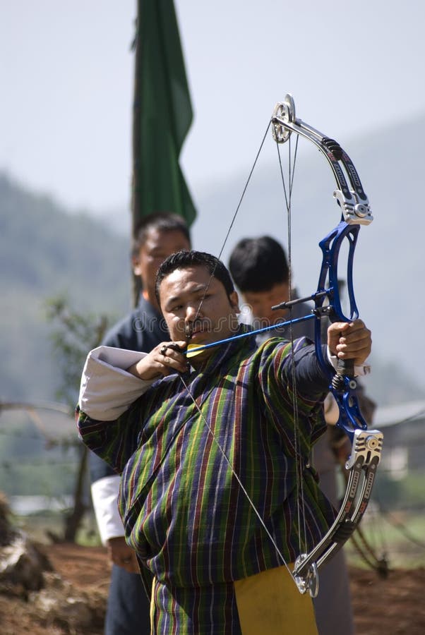 Schutter, Paro, Bhutan stock afbeelding Schutter, Paro, Bhutan stock afbeelding