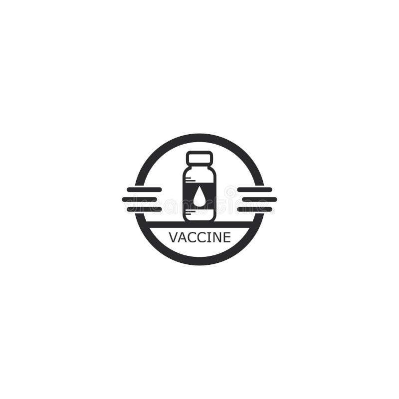 Schutzimpfungsvirus des Vektors des Impfstofflogos Impfentwurf und Abbildung des medizinischen antimikrobieller für das Gesundheit vektor abbildung
