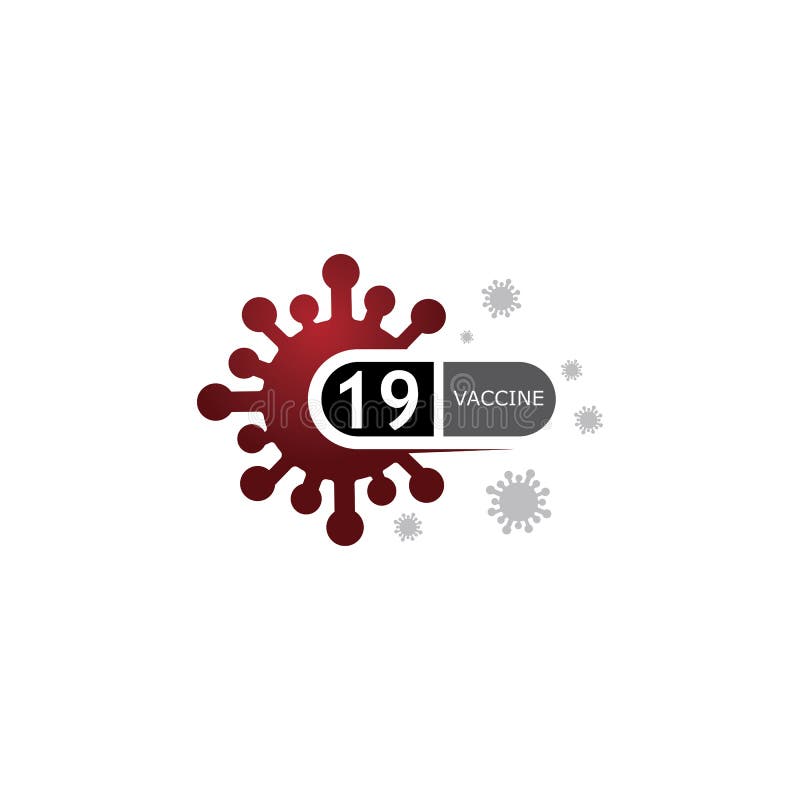 Schutzimpfungsvirus des Vektors des Impfstofflogos Impfentwurf und Abbildung des medizinischen antimikrobieller für das Gesundheit lizenzfreie abbildung