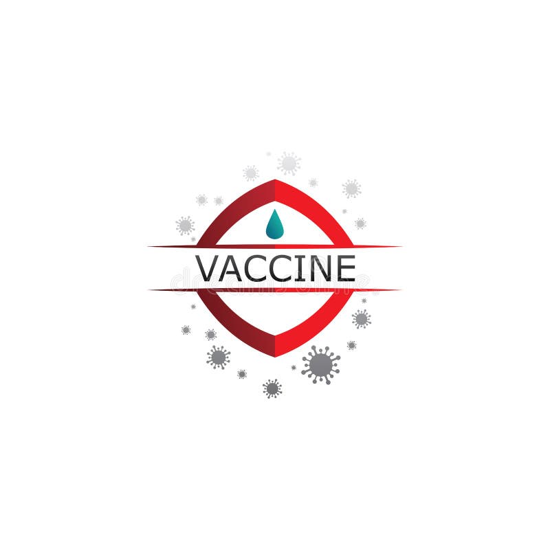 Schutzimpfungsvirus des Vektors des Impfstofflogos Impfentwurf und Abbildung des medizinischen antimikrobieller für das Gesundheit lizenzfreie abbildung