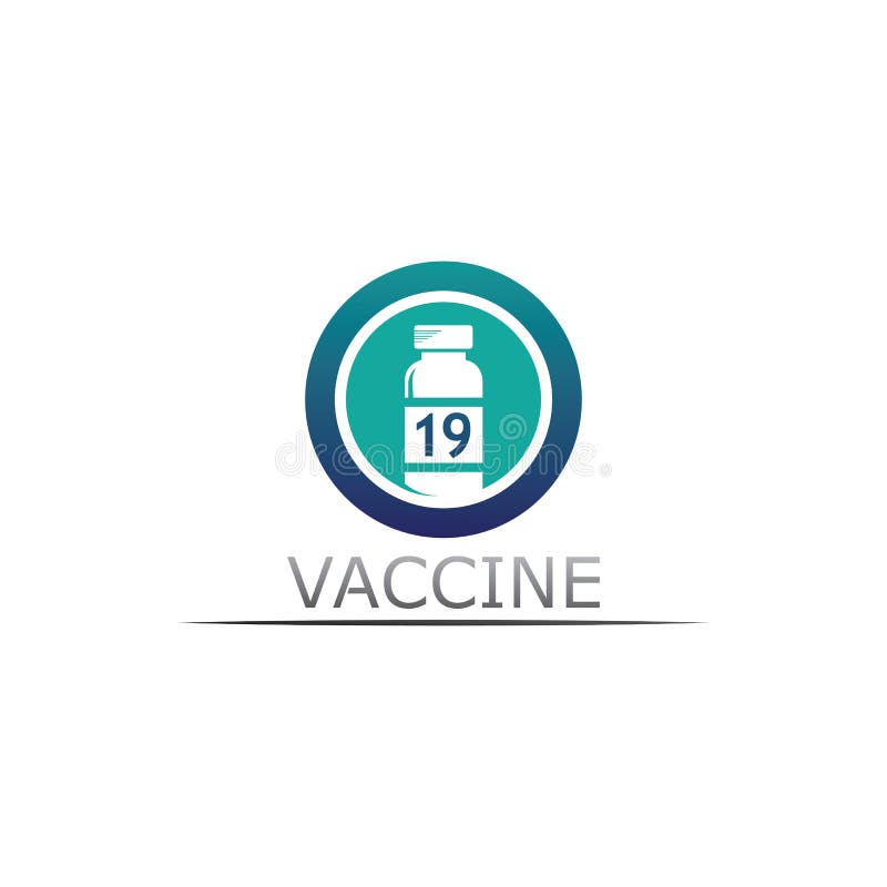 Schutzimpfungsvirus des Vektors des Impfstofflogos Impfentwurf und Abbildung des medizinischen antimikrobieller für das Gesundheit stock abbildung