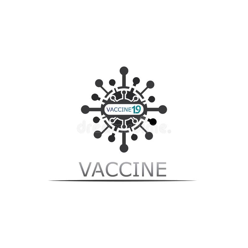 Schutzimpfungsvirus des Vektors des Impfstofflogos Impfentwurf und Abbildung des medizinischen antimikrobieller für das Gesundheit vektor abbildung
