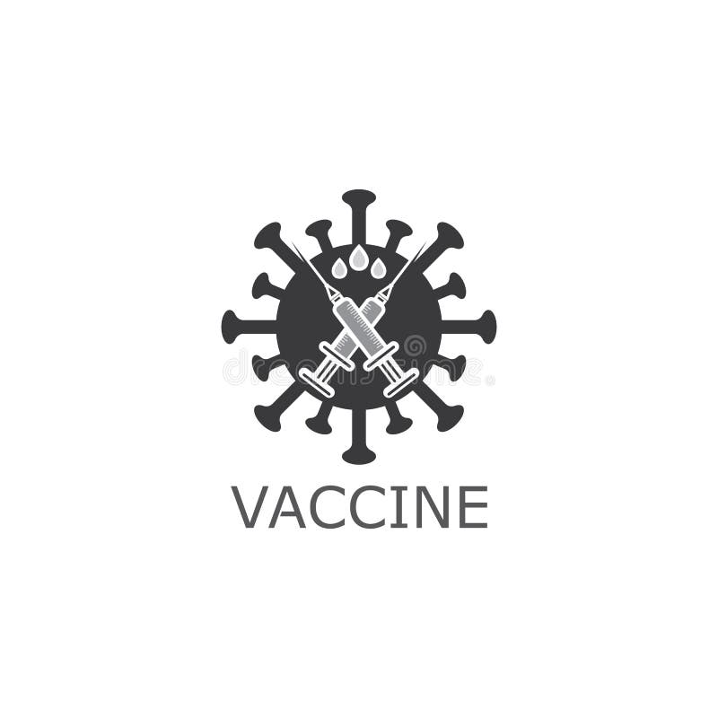 Schutzimpfungsvirus des Vektors des Impfstofflogos Impfentwurf und Abbildung des medizinischen antimikrobieller für das Gesundheit stock abbildung
