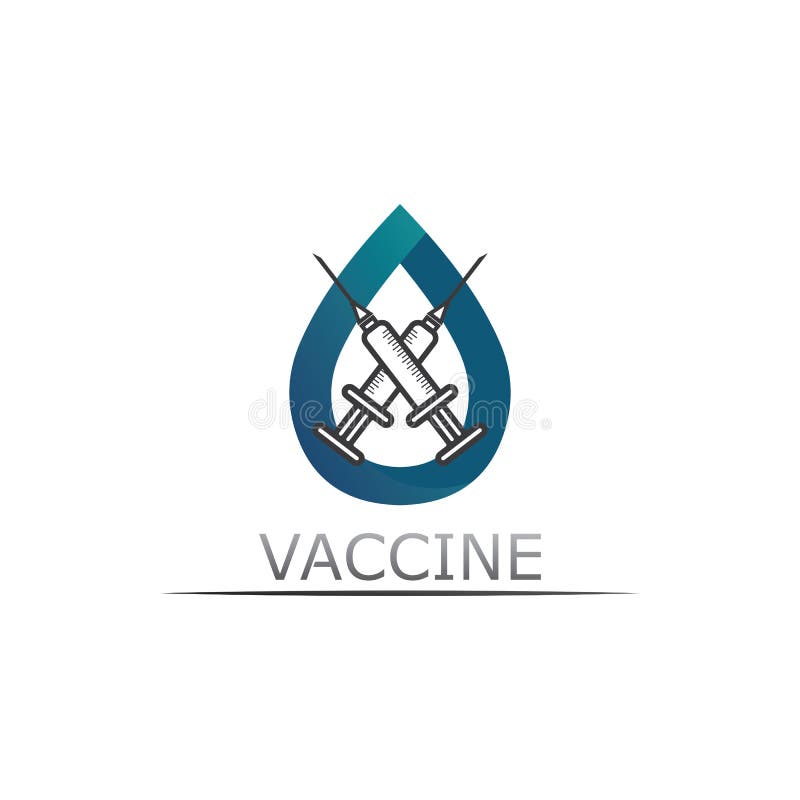 Schutzimpfungsvirus des Vektors des Impfstofflogos Impfentwurf und Abbildung des medizinischen antimikrobieller für das Gesundheit lizenzfreie abbildung