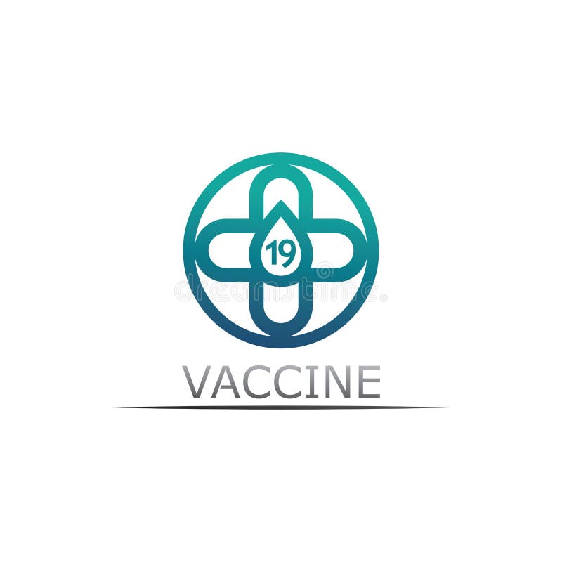 Schutzimpfungsvirus des Vektors des Impfstofflogos Impfentwurf und Abbildung des medizinischen antimikrobieller für das Gesundheit lizenzfreie abbildung