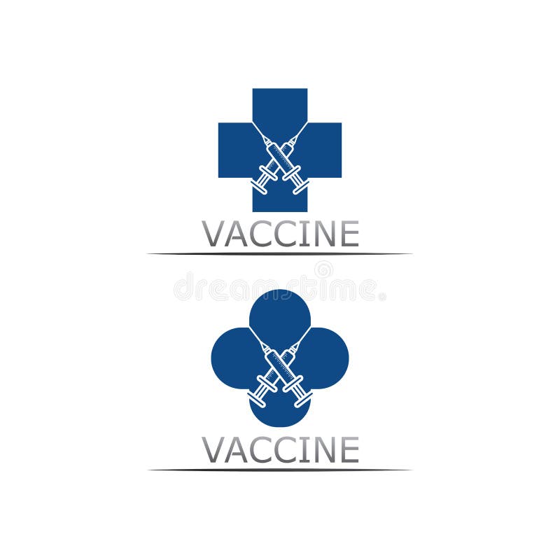 Schutzimpfungsvirus des Vektors des Impfstofflogos Impfentwurf und Abbildung des medizinischen antimikrobieller für das Gesundheit stock abbildung