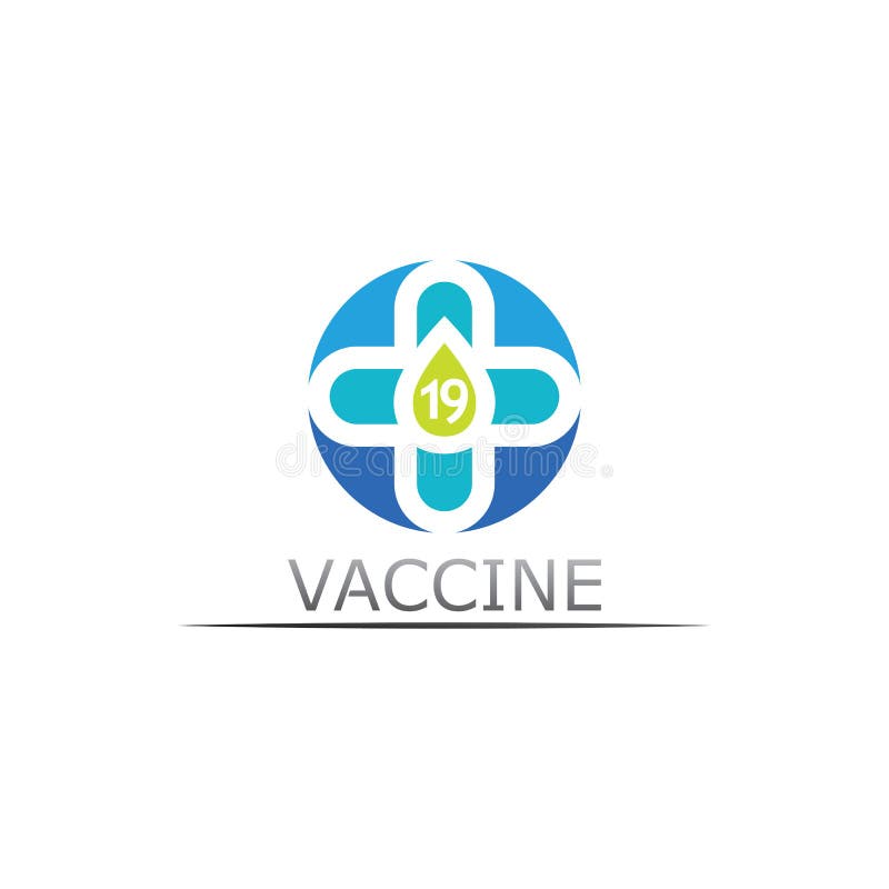 Schutzimpfungsvirus des Vektors des Impfstofflogos Impfentwurf und Abbildung des medizinischen antimikrobieller für das Gesundheit lizenzfreie abbildung