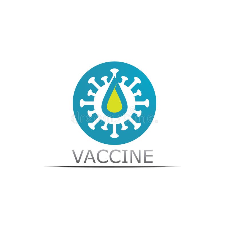 Schutzimpfungsvirus des Vektors des Impfstofflogos Impfentwurf und Abbildung des medizinischen antimikrobieller für das Gesundheit lizenzfreie abbildung