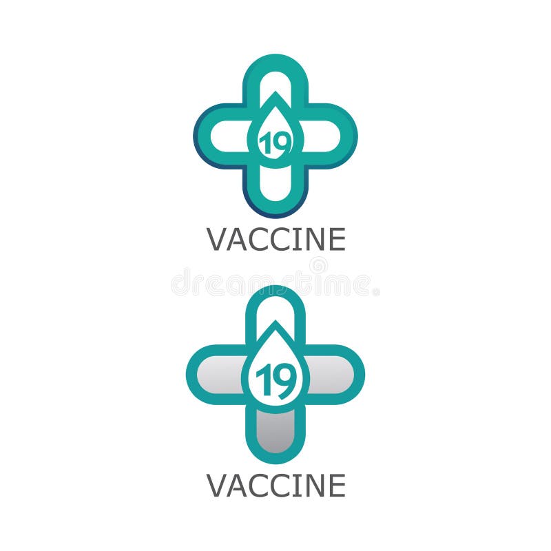 Schutzimpfungsvirus des Vektors des Impfstofflogos Impfentwurf und Abbildung des medizinischen antimikrobieller für das Gesundheit vektor abbildung