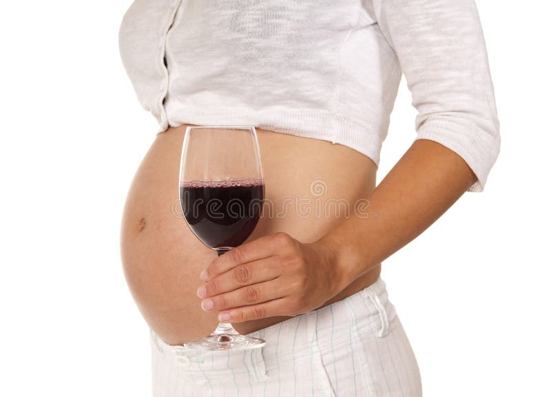 Schwangere Frau mit alkoholischem Getränk stockfoto Schwangere Frau mit alkoholischem Getränk stockfoto
