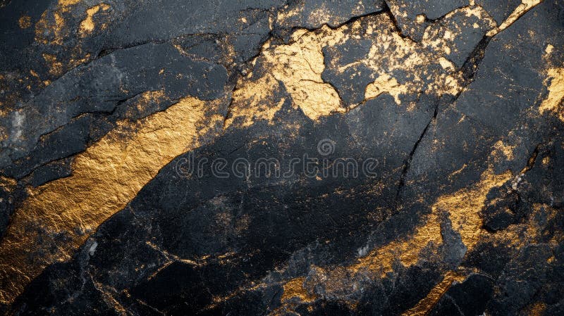 Schwarz-Gold-Hämatit mit metallischer Finish-Reflektion lizenzfreie abbildung