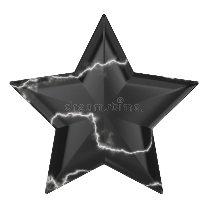 3D illustration black marble rock star on a white background. 3D illustration black marble rock star on a white background