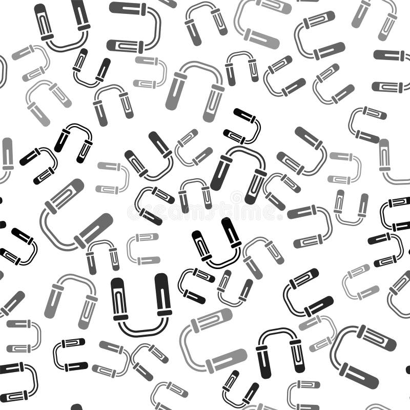 Schwarz Reagenzglas und Flasche- chemische isoliertes nahtlose Muster Laboruntersuchung Symbol auf weißem Hintergrund Fluid Data lizenzfreie abbildung
