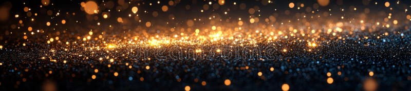 Schwarz und Gold konfetti Hintergrund mit glänzenden Teilchen lizenzfreie abbildung