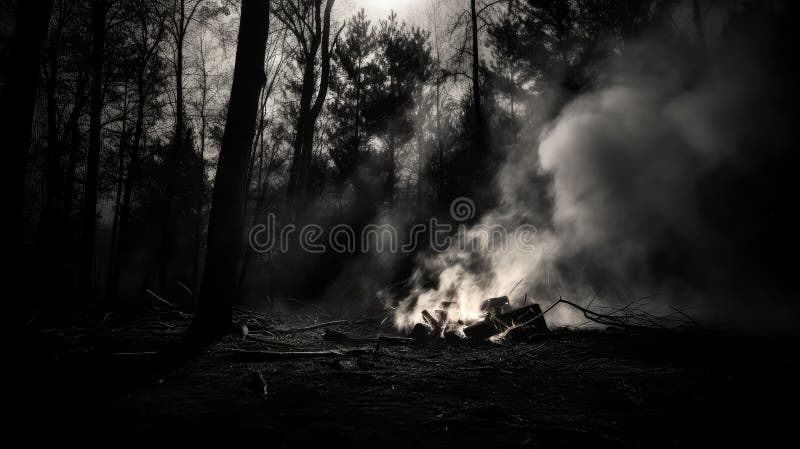 Schwarz-Weiß-Feuer stock abbildung