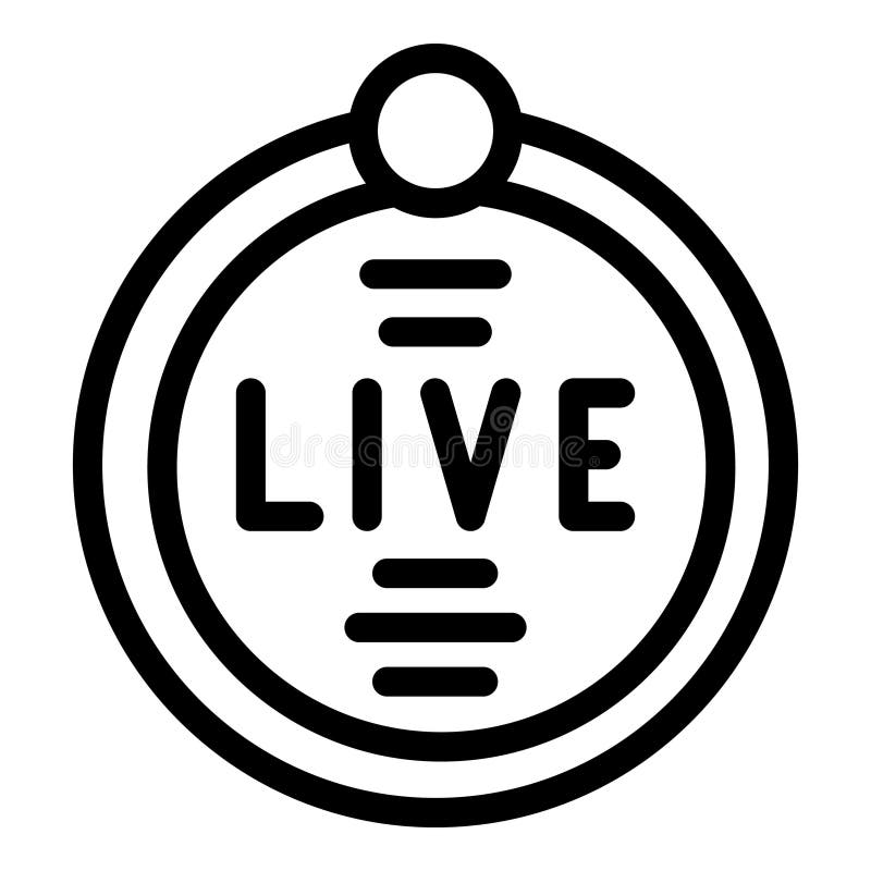 Schwarz-Weiß-Ikone für Live-Übertragungen, geeignet für Web- und App-Schnittstellen stock abbildung