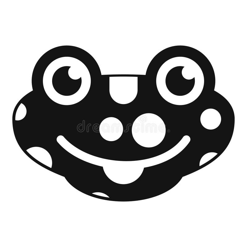Schwarz-Weiß-Lächeln Frosch Gesicht Symbol zeigt Zunge vektor abbildung