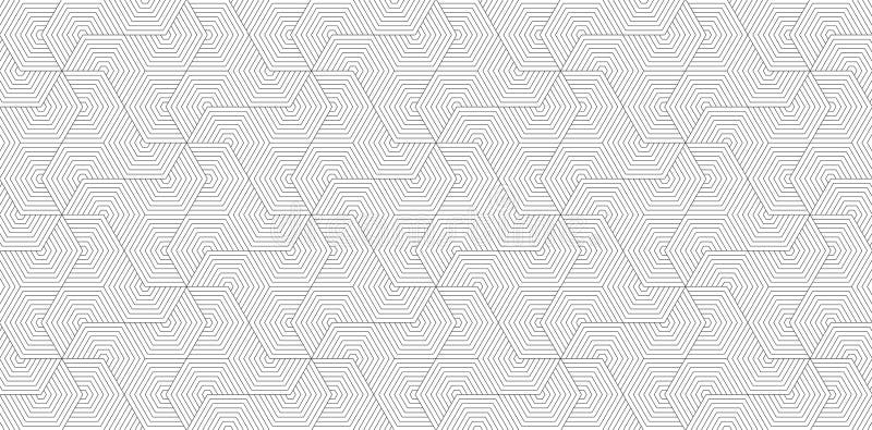 Schwarz-weiß Streifen. geometrischer hexagonischer Hintergrund. wirbelloses Muster. Retrokonzept