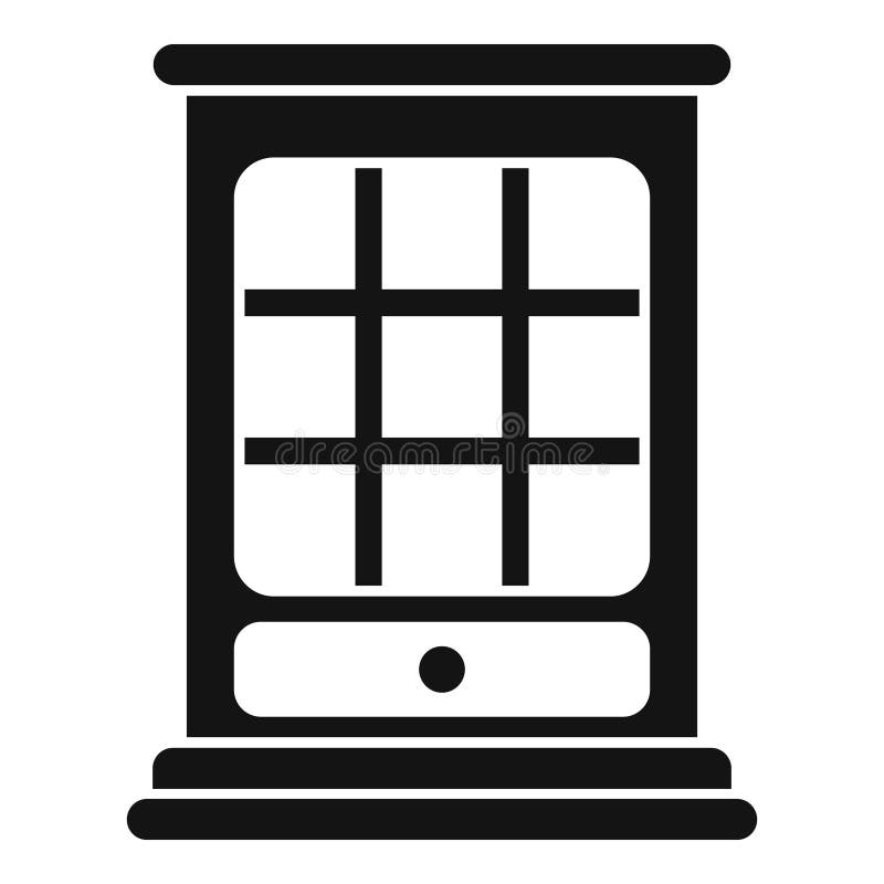 Schwarz-Weiß-Symbol eines traditionellen Fensters mit Paneelen lizenzfreie abbildung
