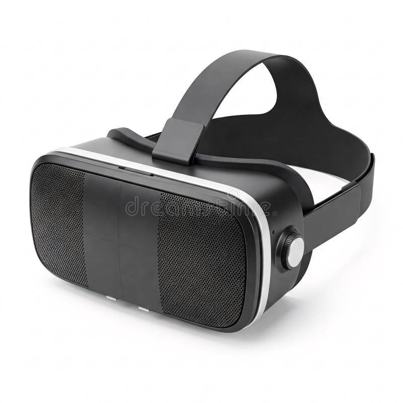 Schwarz-Weiß-Virtual-Reality-Headset isoliert auf weiß. Schwarzweiß-Virtual-Reality-Headset isoliert auf weißem Hintergrund.