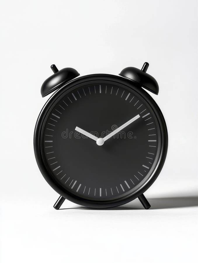 Schwarze Erinnerungsuhr auf minimalistischem Design im weißen Hintergrund vektor abbildung