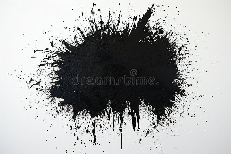 Schwarze Farbe spritzt auf weißem Hintergrund abstrakter Grunge Hintergrund stock abbildung