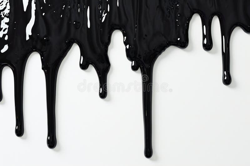 Schwarze Farbe Tropf isoliert auf weißem Hintergrund oberflächlich flach vektor abbildung
