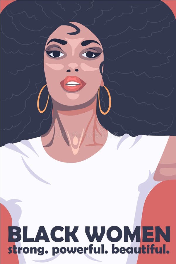 Schwarze Frauen sind stark, mächtig und schön, illustrierendes Poster Afrikanische Kultur in Vektorzeichnung stock abbildung Schwarze Frauen sind stark, mächtig und schön, illustrierendes Poster Afrikanische Kultur in Vektorzeichnung stock abbildung